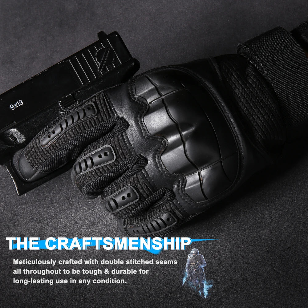 Tactical Gloves Touch Screen PU Leather Outdoor Cycling Sport Hiking Camping Hunting Shooting Bicycle Motorcycle Protective Gear