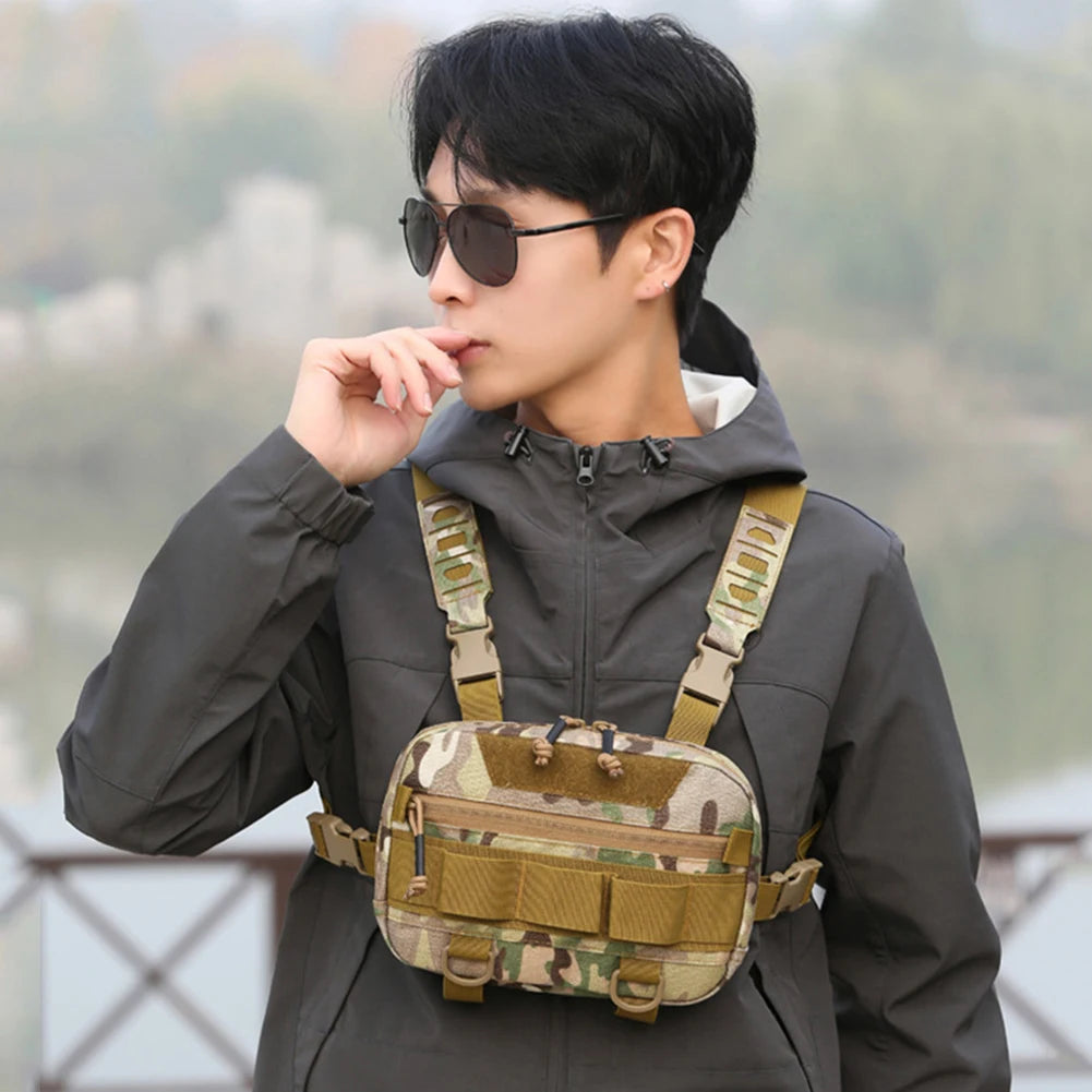 Fishing Chest Bag with Adjustable Straps Climbing Camping Backpack Large Capacity Travel Vest Backpack Outdoor Cycling Bag