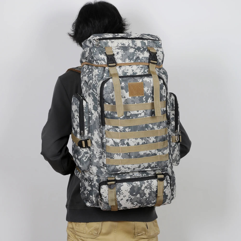 Large Capacity Hiking Backpack – Canvas Outdoor Tactical Rucksack