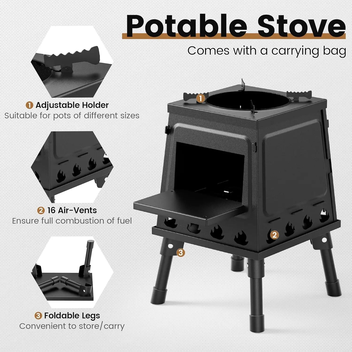 FireLite™ Portable Wood Stove – Your Compact Campfire Companion