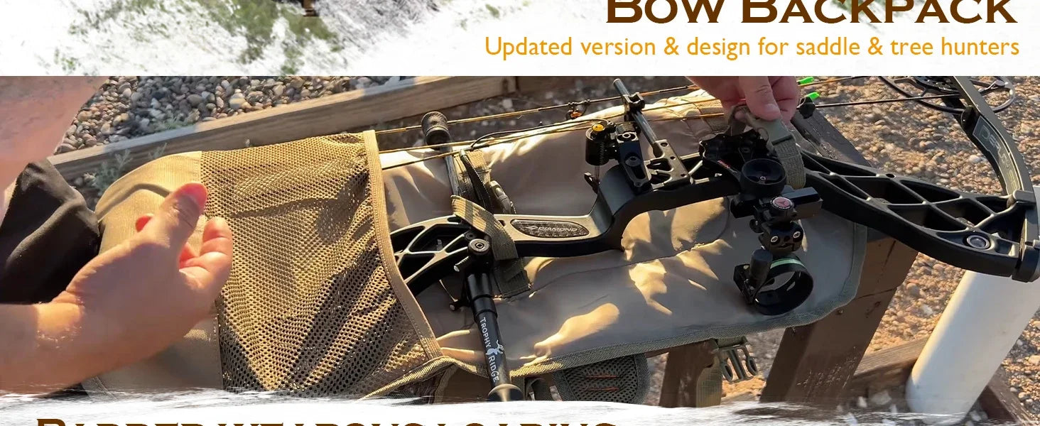 Bow Hunting Backpack for Men, Camo Compound Bag & Tree Saddle Back Pack with Bow Holder, for Elk Turkey Bear Deer