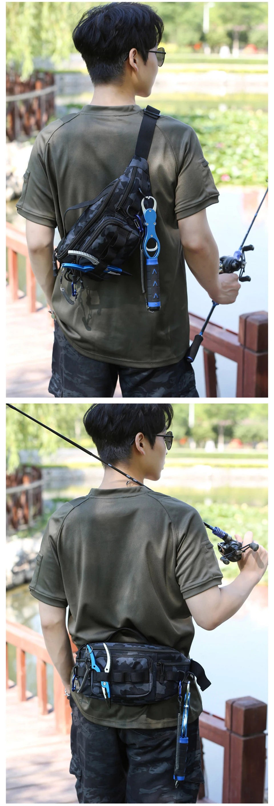 Camping Waist Chest Bag Multifuctional Outdoor Backpack Molle Fishing Lure Bag Shoulder Sling Fanny Pack Sports Hiking Bags
