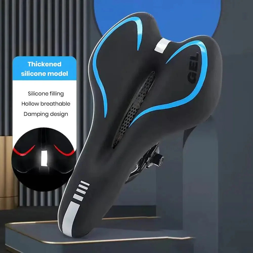 Silicone Cushion Bike Saddle – PU Leather, Shockproof & Comfortable
