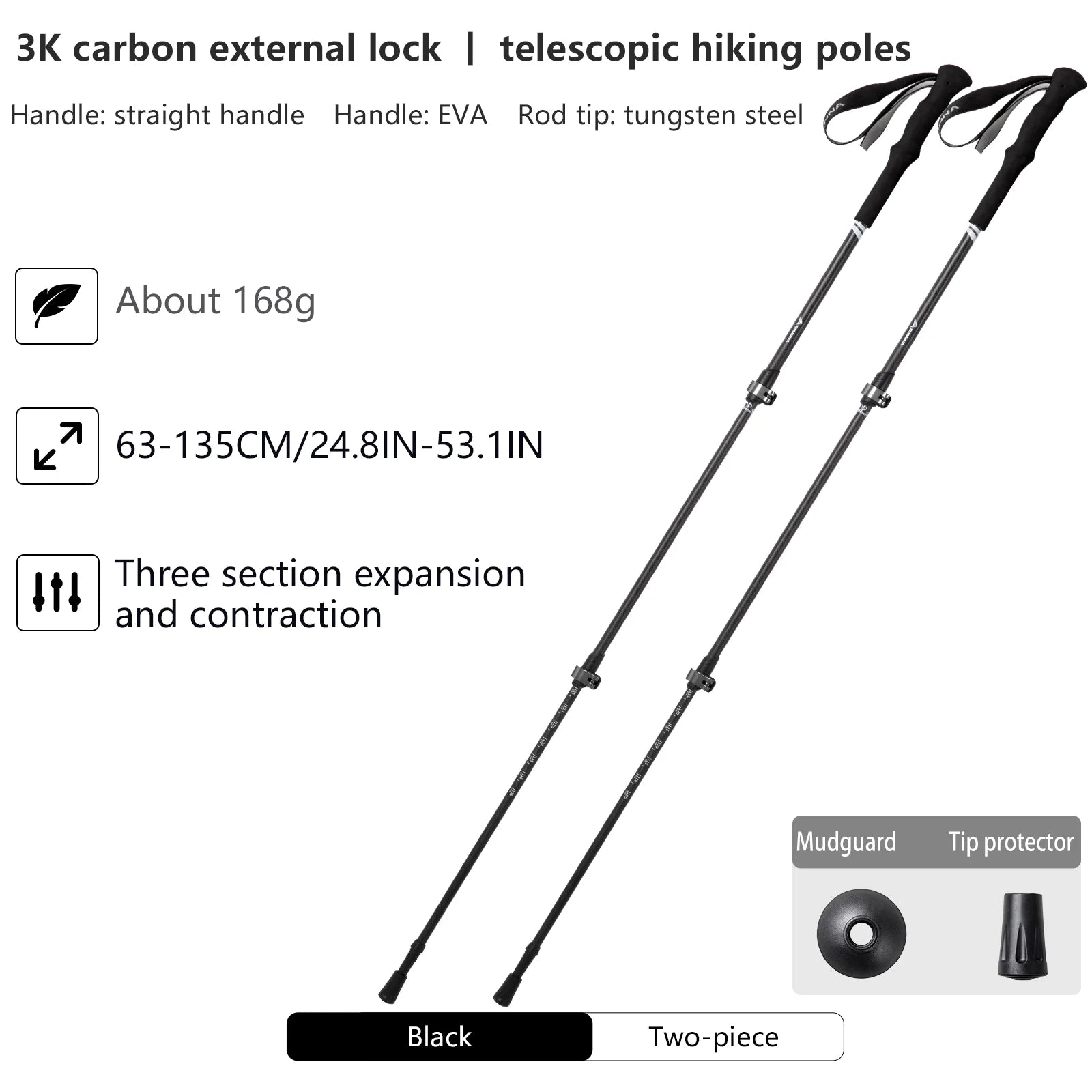StormTrek™ Carbon Fiber Trekking Poles – Light in Weight, Heavy in Performance
