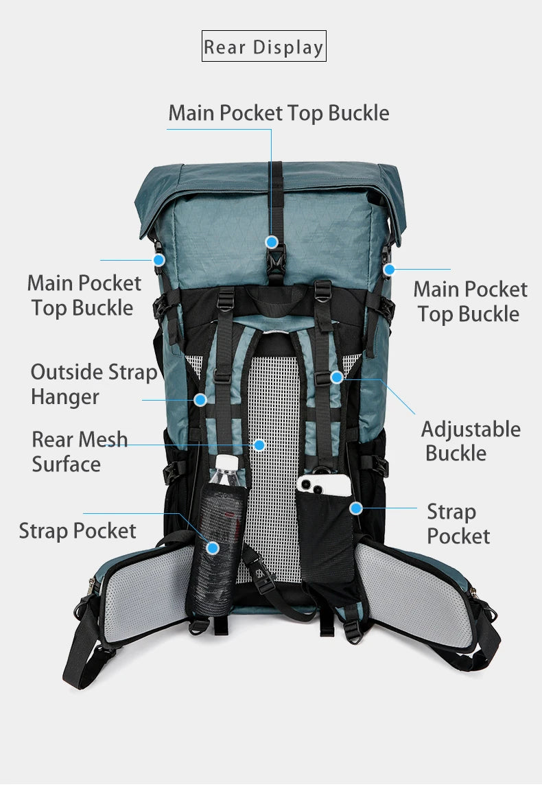 40L Outdoor Hiking Camping Backpack Large Capacity Waterproof Climbing Bag Travel Equipment Men Women's 2024 New Backpack