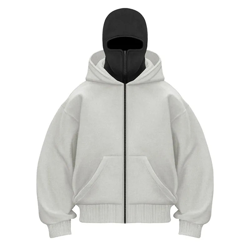 ShadowNinja – Y2K Gothic Double-Hood Winter Hoodie