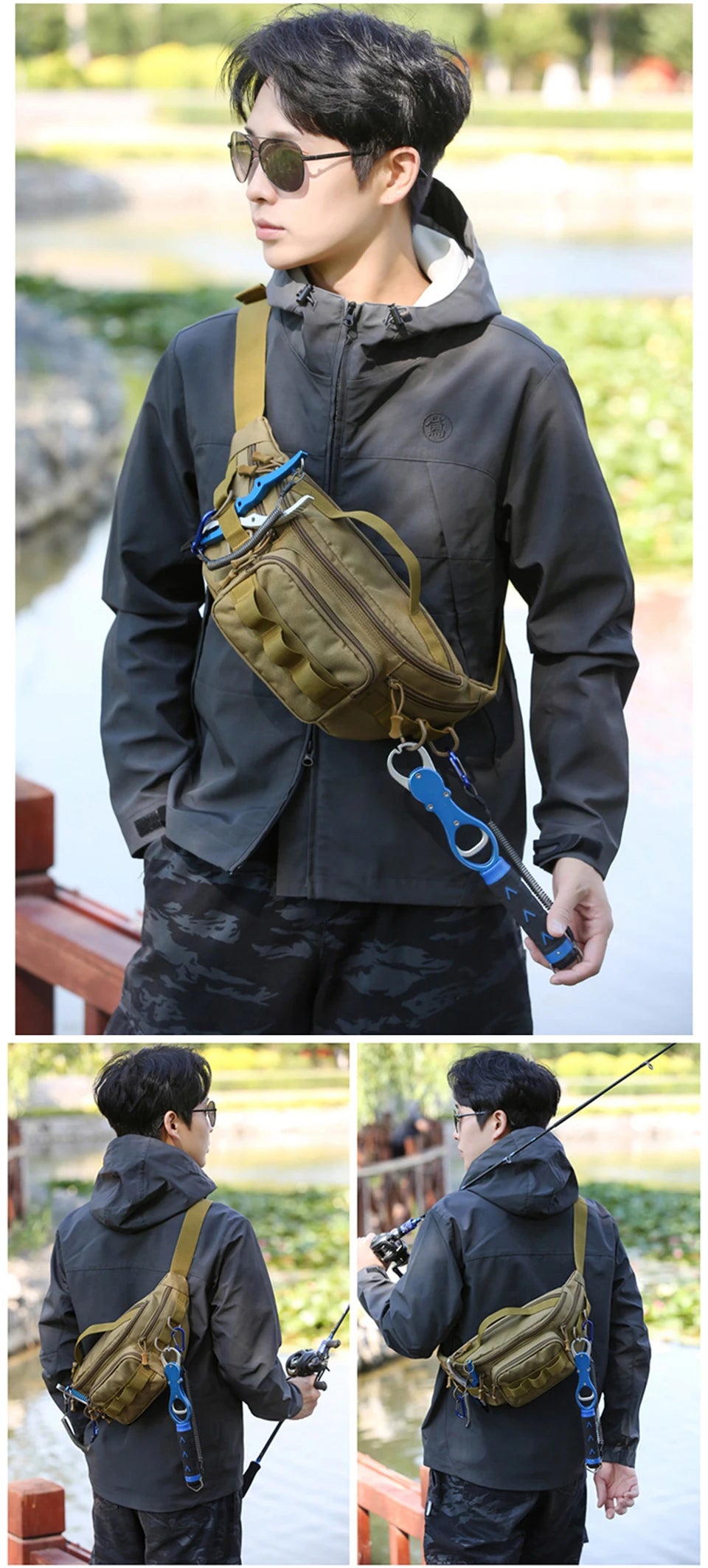 Camping Waist Chest Bag Multifuctional Outdoor Backpack Molle Fishing Lure Bag Shoulder Sling Fanny Pack Sports Hiking Bags