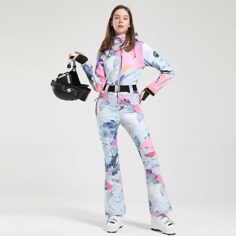 Women's Slim Fit Ski Jumpsuit – Winter One-Piece Snow Suit