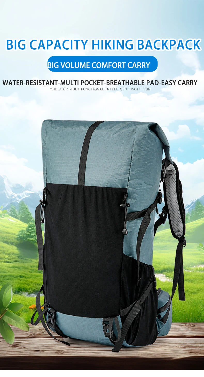 40L Outdoor Hiking Camping Backpack Large Capacity Waterproof Climbing Bag Travel Equipment Men Women's 2024 New Backpack