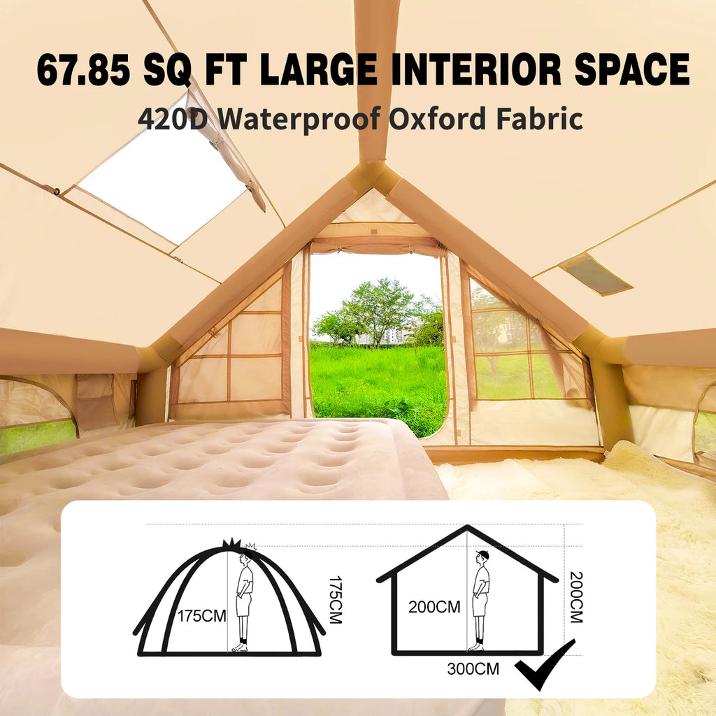 Inflatable Camping Tent – Large & Easy Setup (4–6 Person)