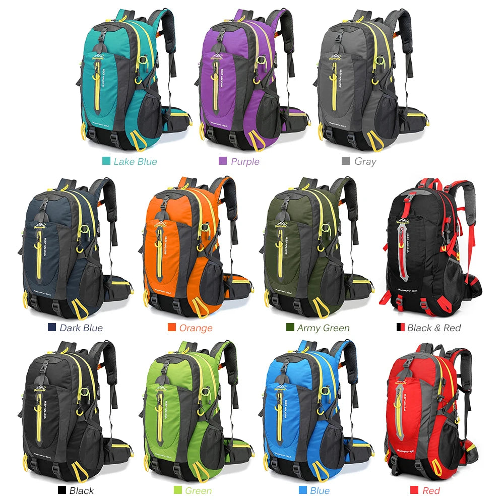 Cycle Climb 40L Water Resistant Travel Backpack Camp Hike Laptop Daypack Trekking Climb Back Bags For Outdoor  Men Women