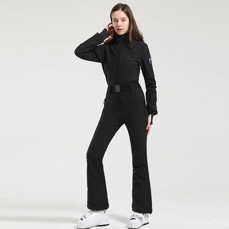 Women's Slim Fit Ski Jumpsuit – Winter One-Piece Snow Suit