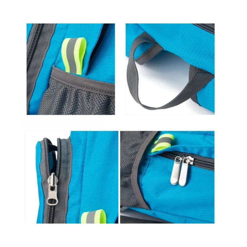 1pc Outdoor Waterproof Foldable Mountain Backpack High-Capacity Wear-Resisting Hike Travel School Cycling Nylon Camping Storage