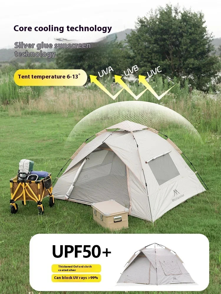 MOUNTAINHIKER Outdoor Tent – Fully Automatic, Quick-Opening, Rainproof & Sun-Resistant (3-4 Person)
