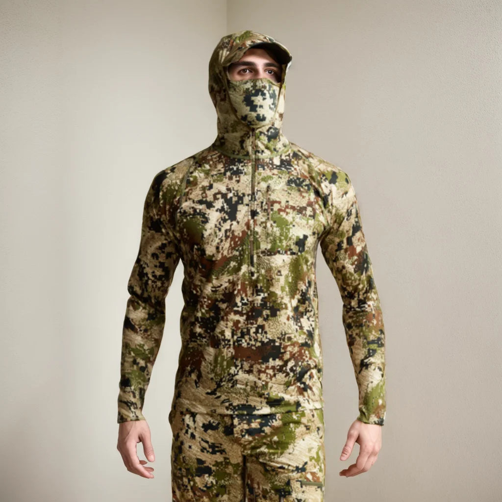 Ainfad Core Lightweight Camouflage Hoodie – Mask Pullover for Hunting & Fishing
