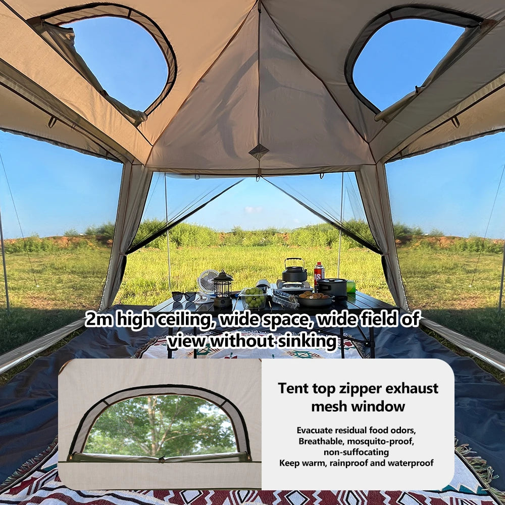 SummitShelter XL – 5-9 Person Waterproof Family Camping Tent | Sun Protection & Durable Oxford Fabric