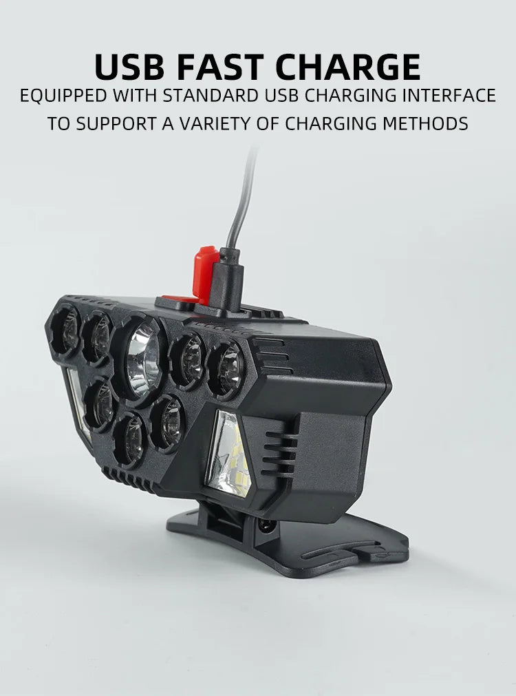 8 safety lights, various lights can be switched, multi-angle adjustment and sufficient light for hiking.