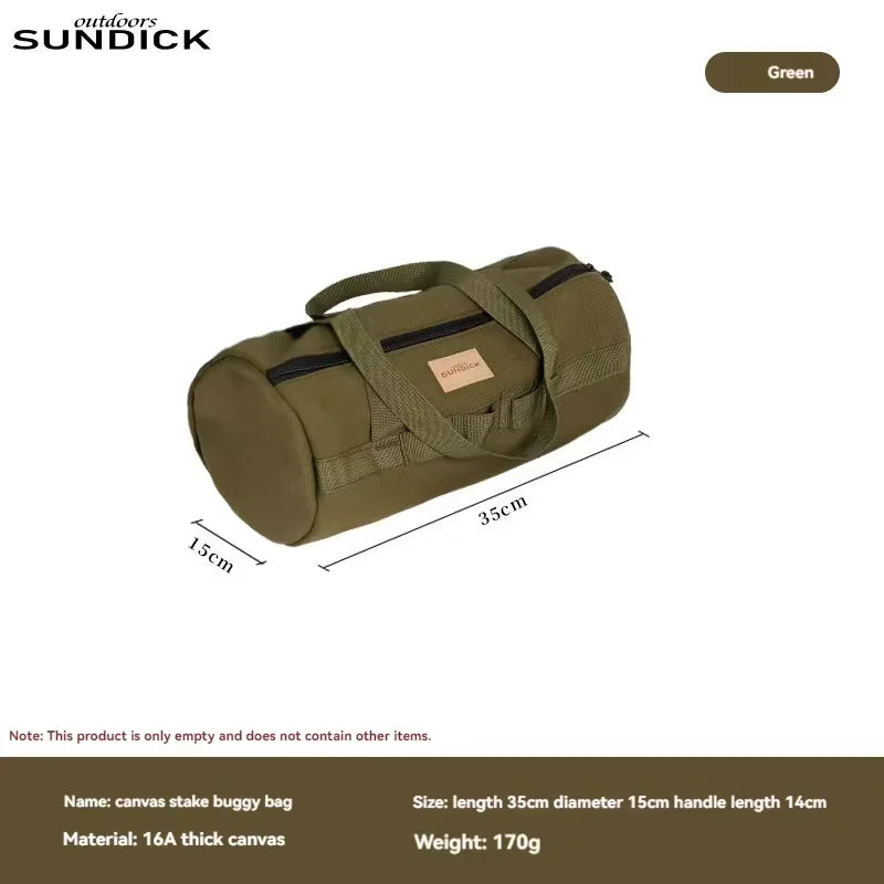 Camping Tent Ground Nail Bag Cylindrical Storage Backpack Portable Miscellaneous Pouch Outdoor Storage Toolkit Hiking Accessorie
