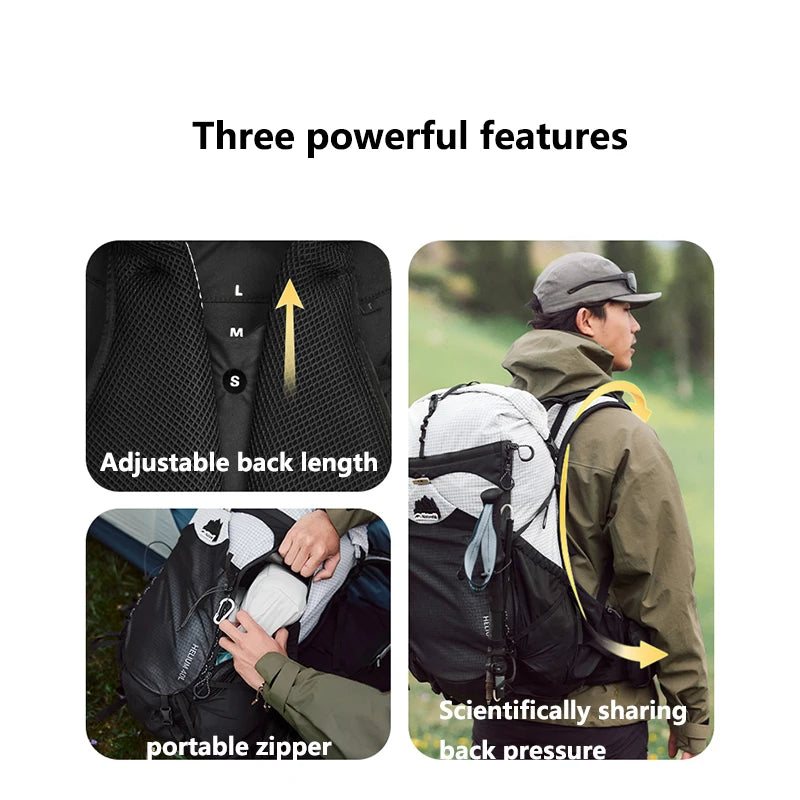 Naturehike 40L Ergonomic Camping Backpack Large Capacity Men's Hiking Backpack with Rain Cover Outdoor Travel Hiking Backpack