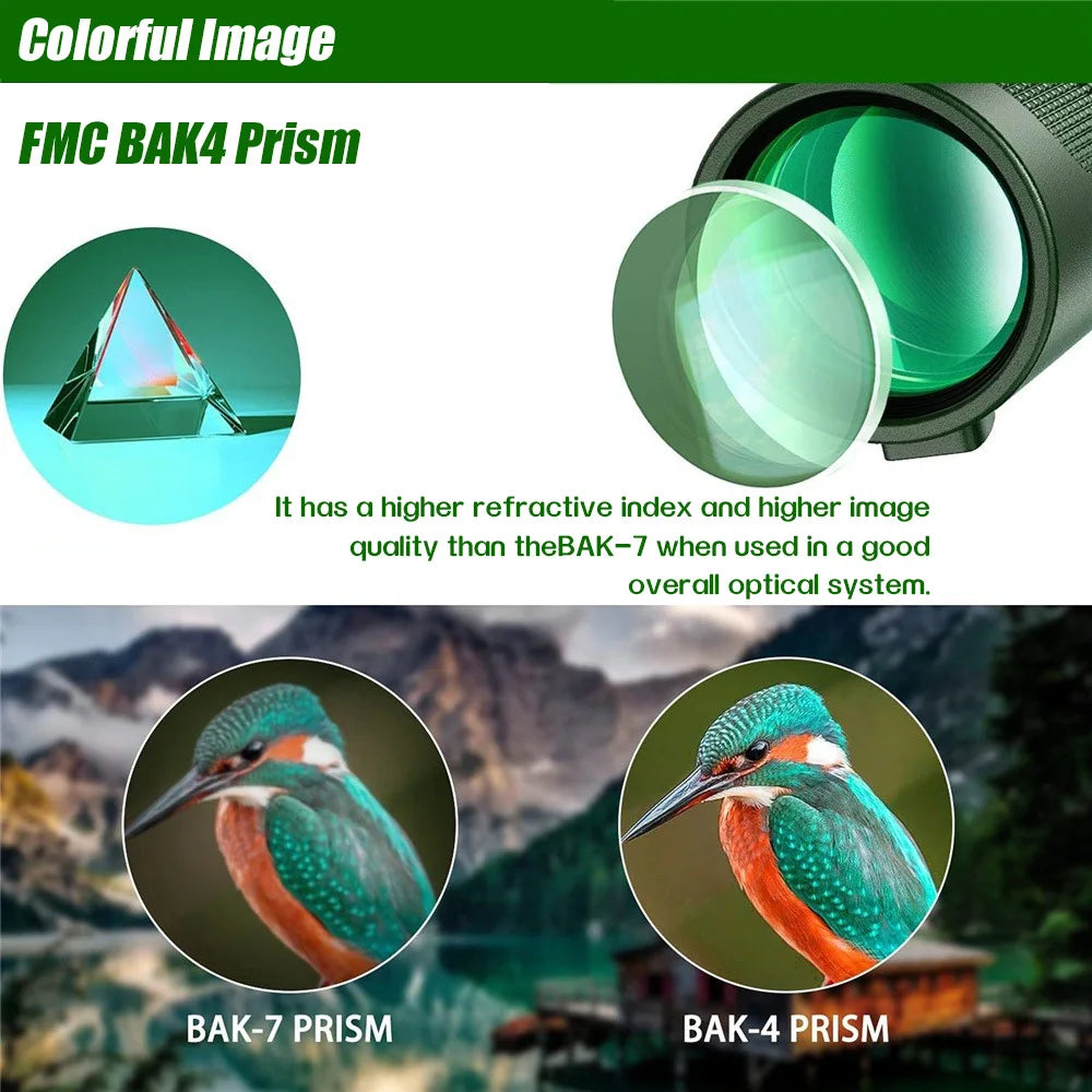 80x100 HD ZOOM Powerful Monocular Telescope Portable Binoculars Long Range Telescope Hunting Camping With Tripod Phone Clip