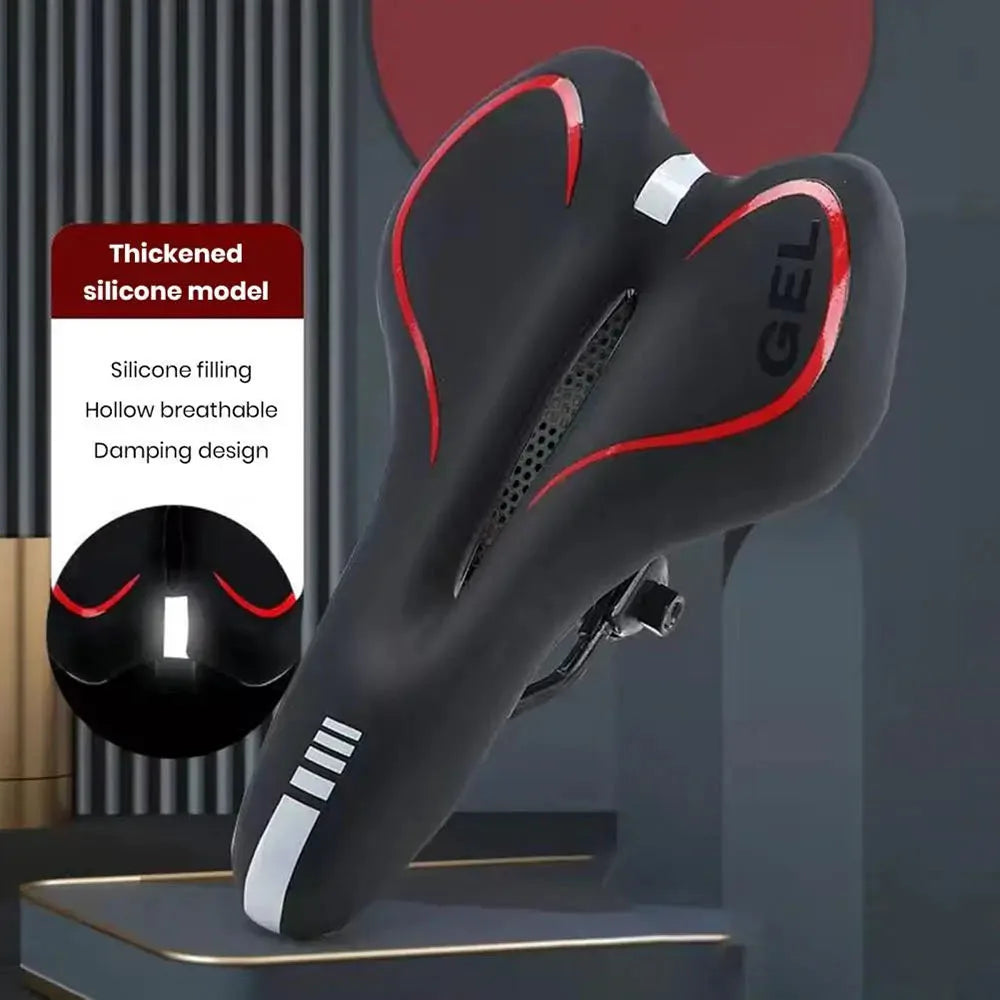 Silicone Cushion Bike Saddle – PU Leather, Shockproof & Comfortable