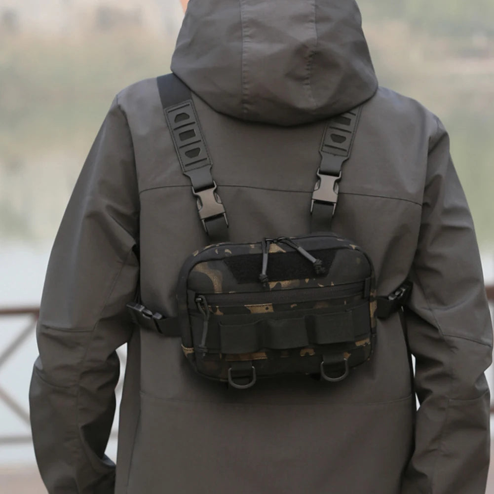 Fishing Chest Bag with Adjustable Straps Climbing Camping Backpack Large Capacity Travel Vest Backpack Outdoor Cycling Bag