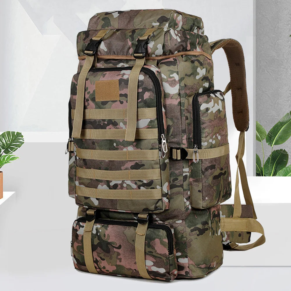 Large Capacity Hiking Backpack – Canvas Outdoor Tactical Rucksack