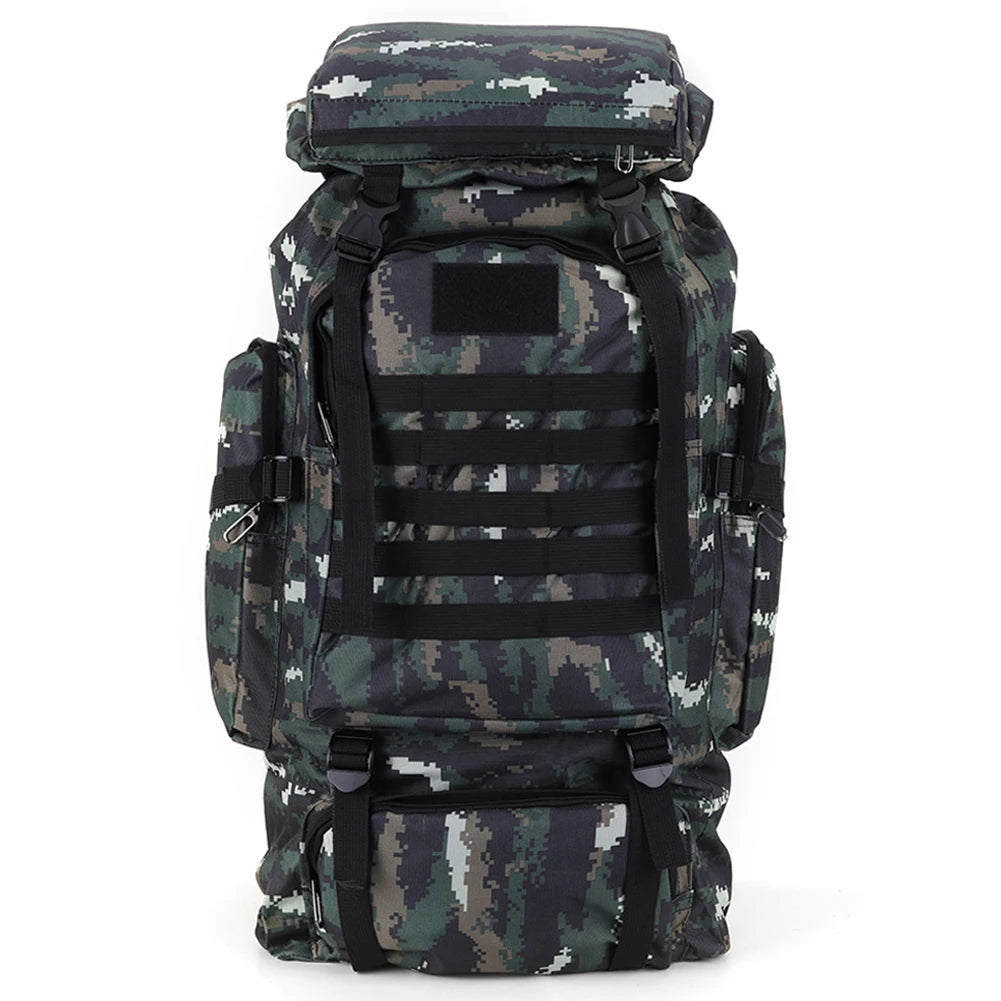 80L Mountaineering Backpack – 600D Oxford Cloth Trekking Rucksack with Multiple Pockets