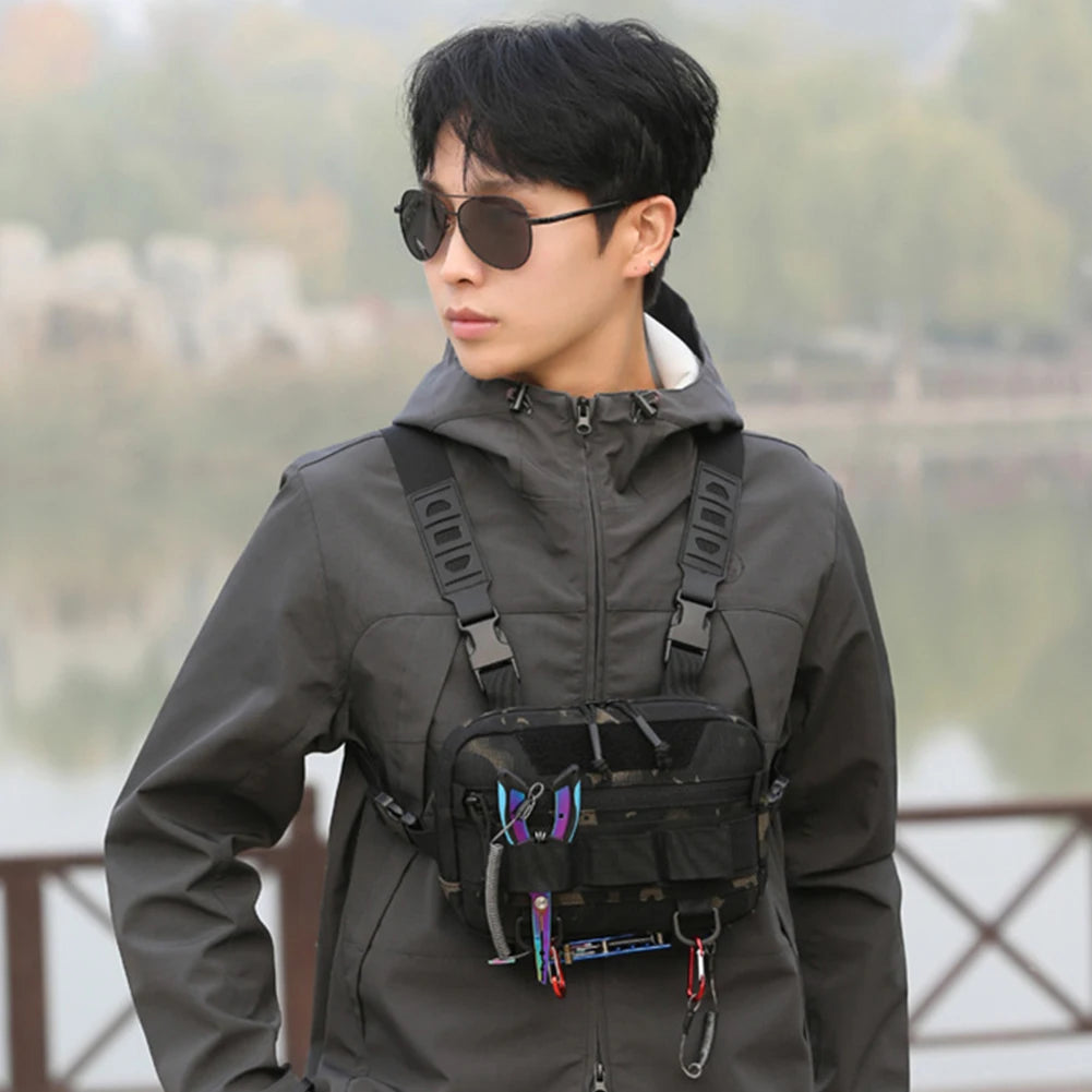 Fishing Chest Bag with Adjustable Straps Climbing Camping Backpack Large Capacity Travel Vest Backpack Outdoor Cycling Bag