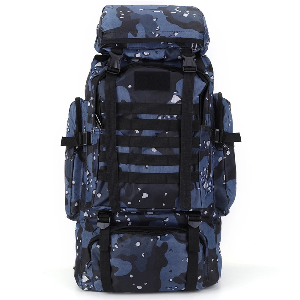 80L Mountaineering Backpack – 600D Oxford Cloth Trekking Rucksack with Multiple Pockets