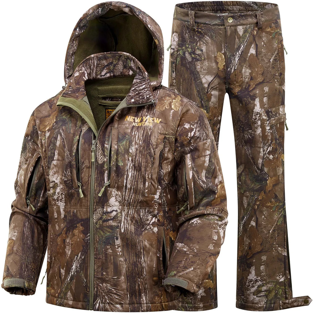 Men's Camo Hunting Suit – Winter Warm Jacket and Pants Set