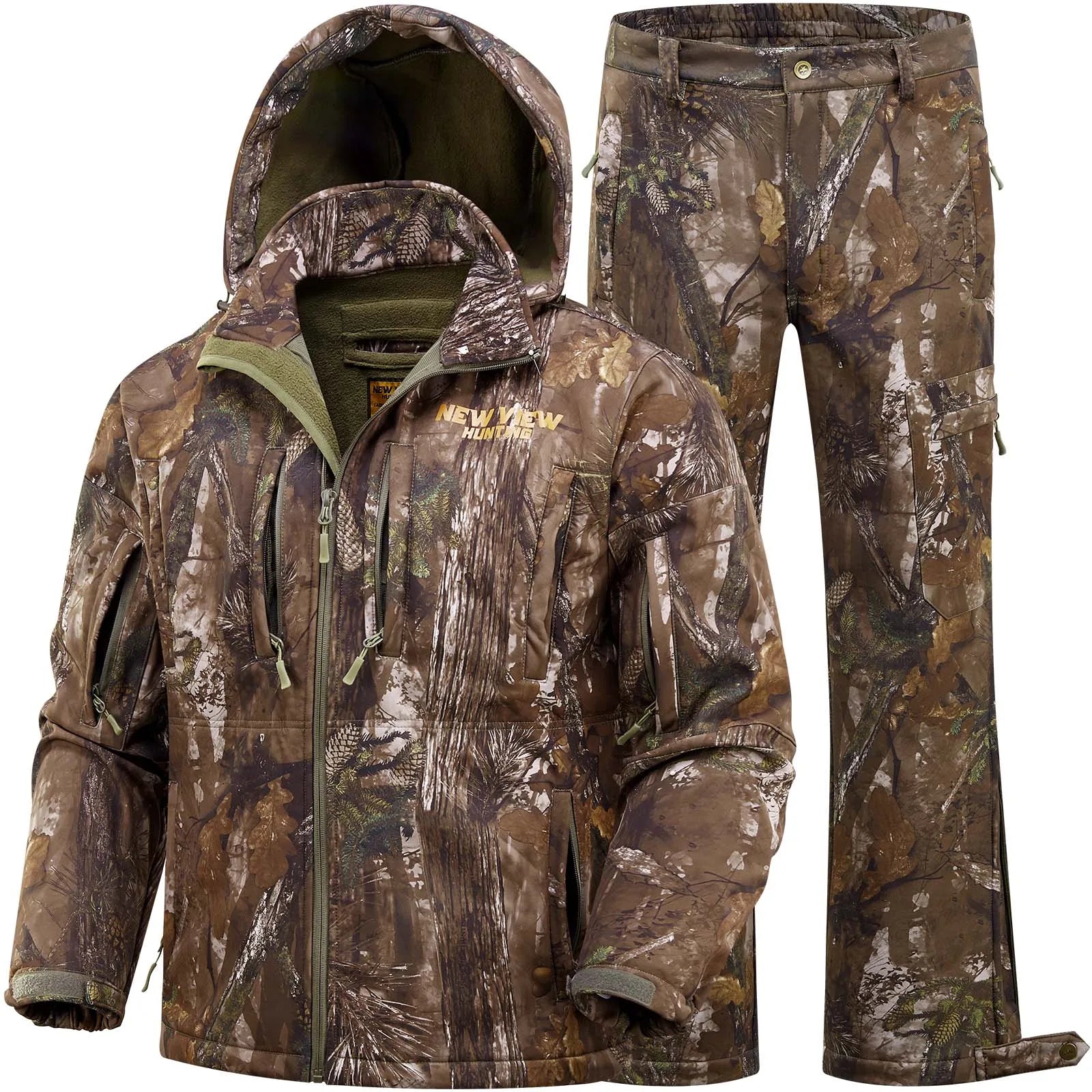 Men's Camo Hunting Suit – Winter Warm Jacket and Pants Set