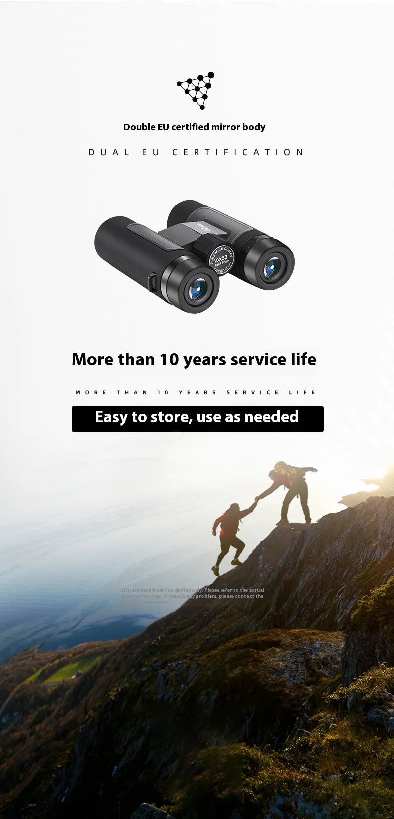 10x 32 Binoculars Portable HD High-powered Outdoor Multifunctional Telescope Outdoor Camping Climbing