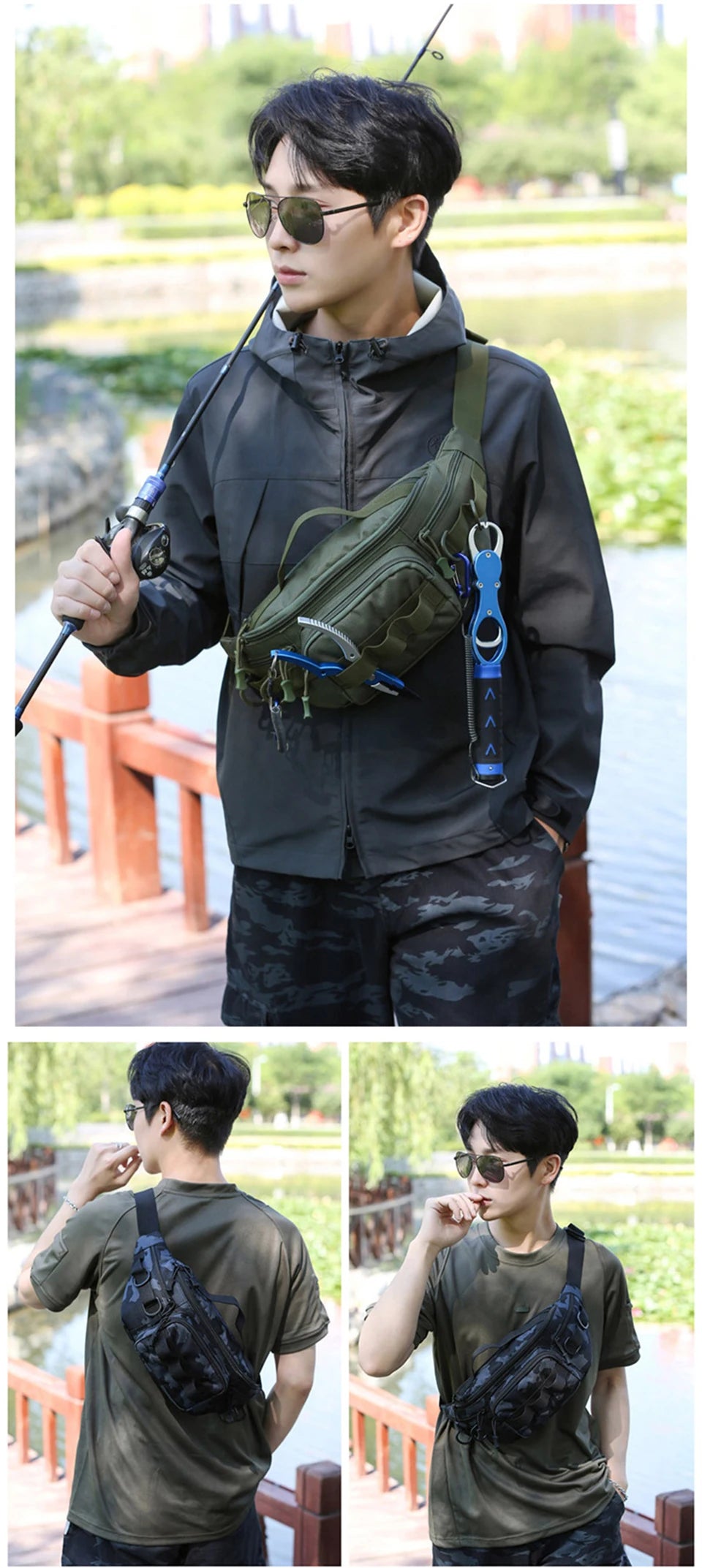 Camping Waist Chest Bag Multifuctional Outdoor Backpack Molle Fishing Lure Bag Shoulder Sling Fanny Pack Sports Hiking Bags