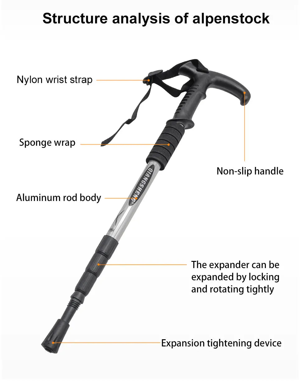 IronClimb™ 4-Section Folding Trekking Pole – Built to Pack. Ready to Rise.