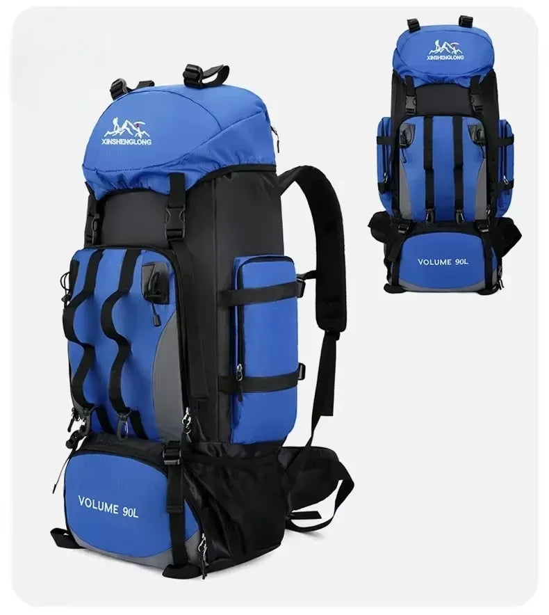 TrekMaster – 90L Waterproof Hiking & Camping Backpack