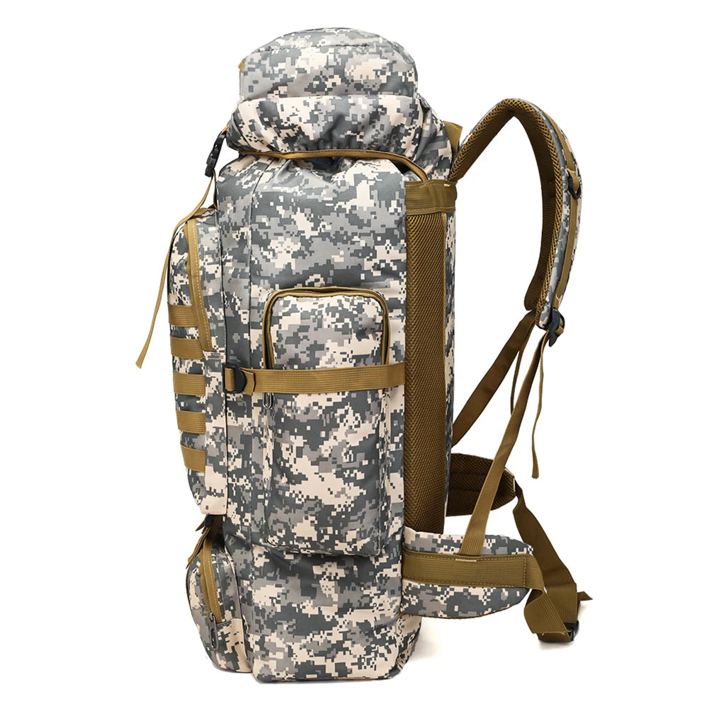 80L Mountaineering Backpack – Large Capacity Waterproof Military Hiking Bag for Men