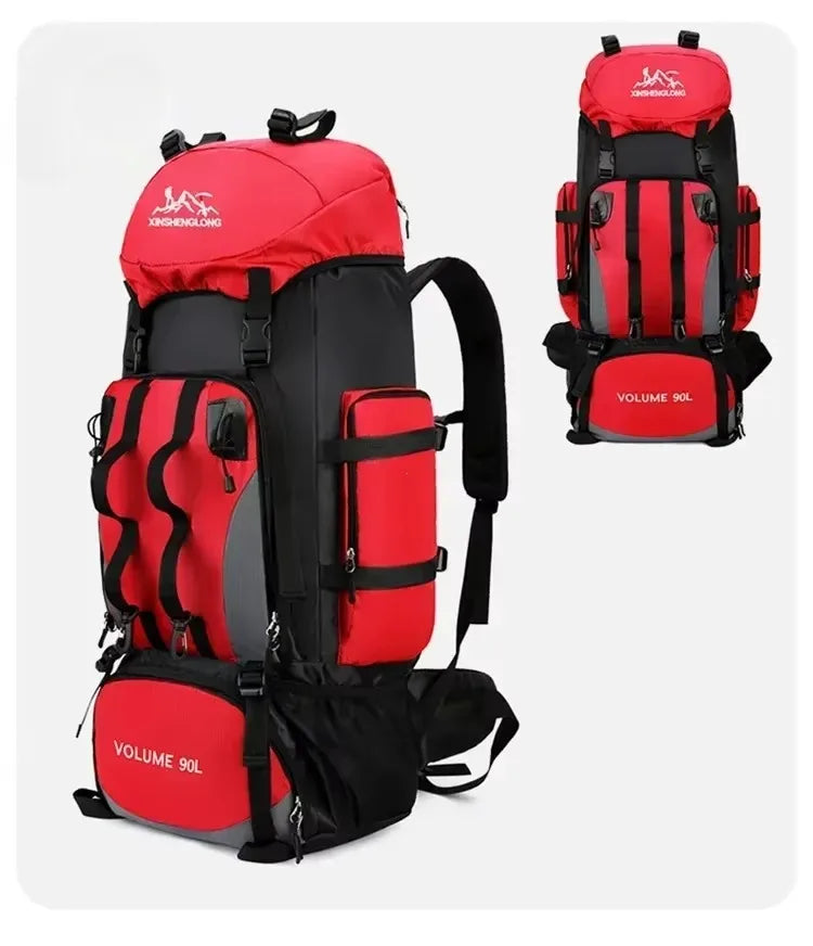 TrekMaster – 90L Waterproof Hiking & Camping Backpack