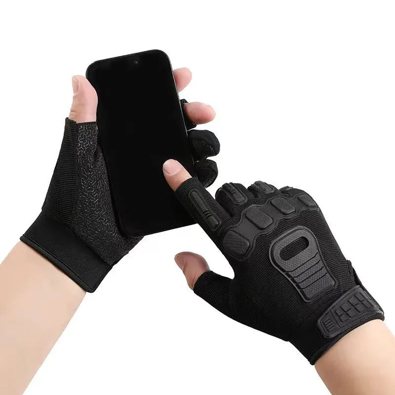 Tactical gloves Outdoor sports cycling and fitness thickened armor protection palm anti-slip finger gloves