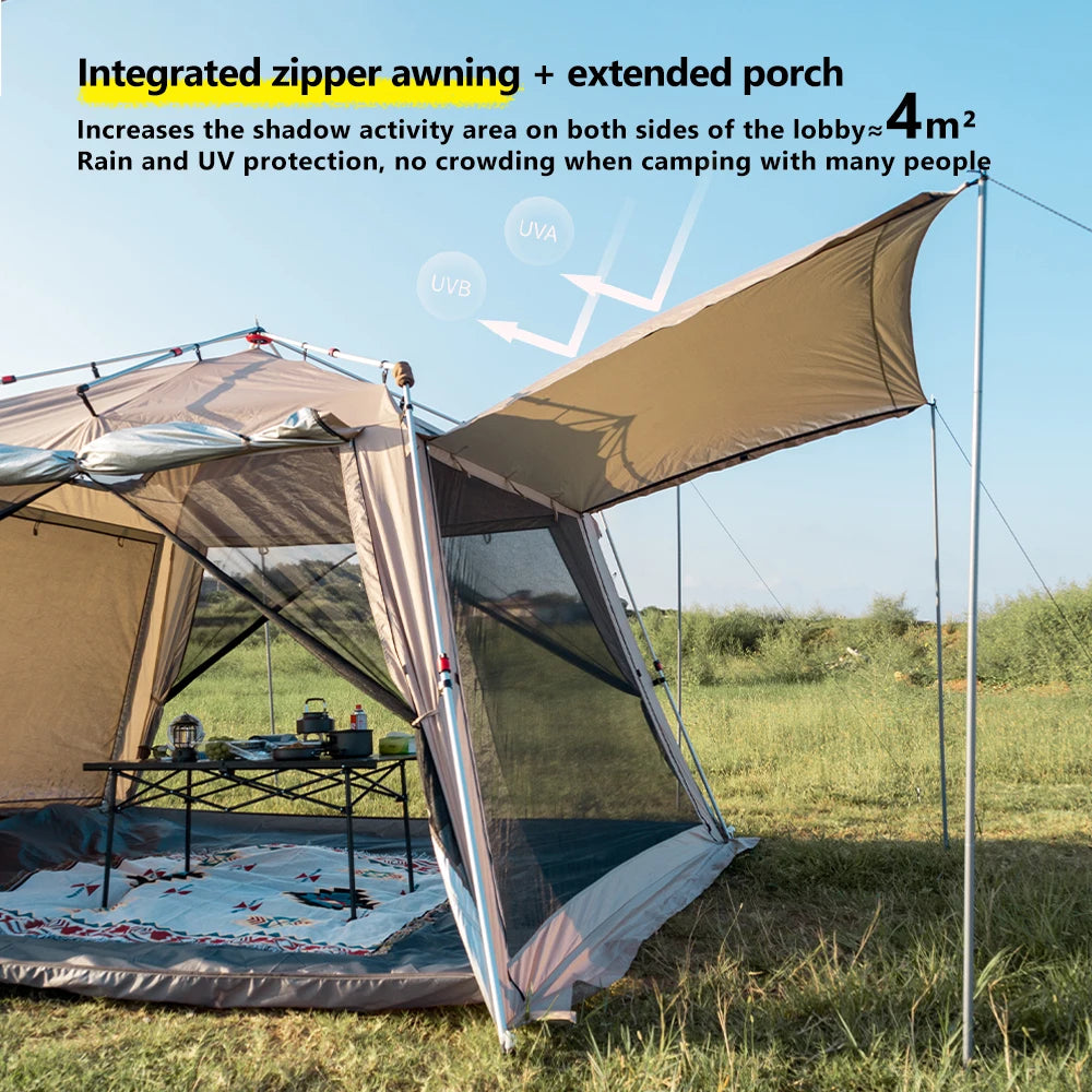 SummitShelter XL – 5-9 Person Waterproof Family Camping Tent | Sun Protection & Durable Oxford Fabric