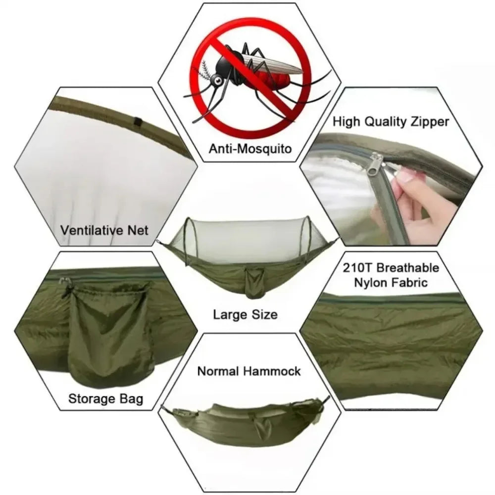 BreezeGuard™ Camping Hammock with Mosquito Net