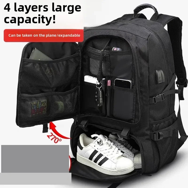 Large capacity men's backpack with high-end feel travel backpacksports outdoor luggage bag mountain climbing bag waterproof