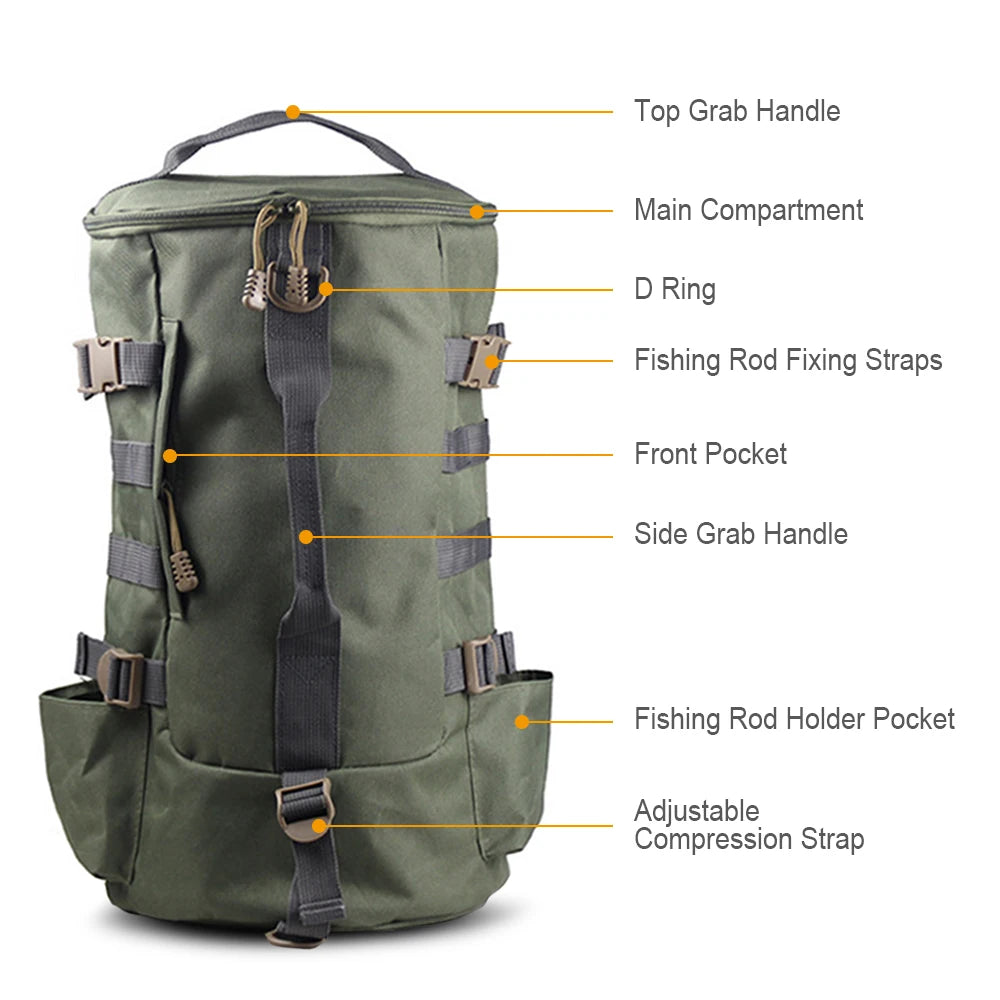 Multi-Functional Fishing Backpack – Large Capacity Outdoor Travel Tackle Bag