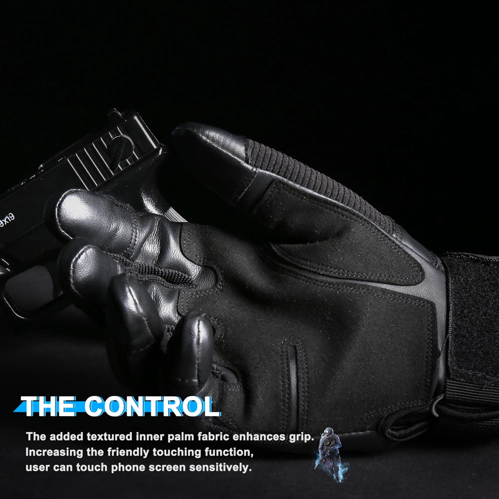 Tactical Gloves Touch Screen PU Leather Outdoor Cycling Sport Hiking Camping Hunting Shooting Bicycle Motorcycle Protective Gear