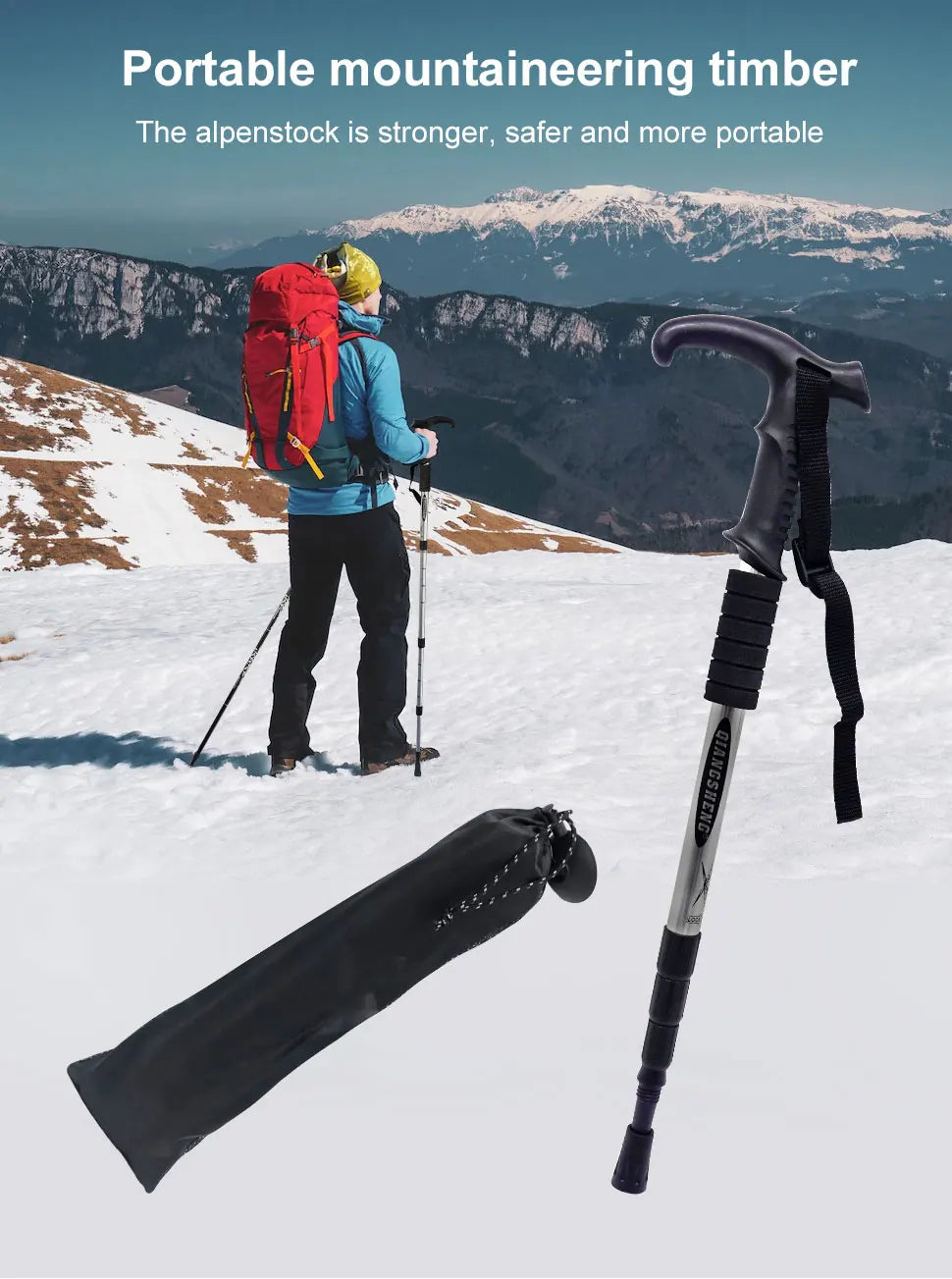 IronClimb™ 4-Section Folding Trekking Pole – Built to Pack. Ready to Rise.