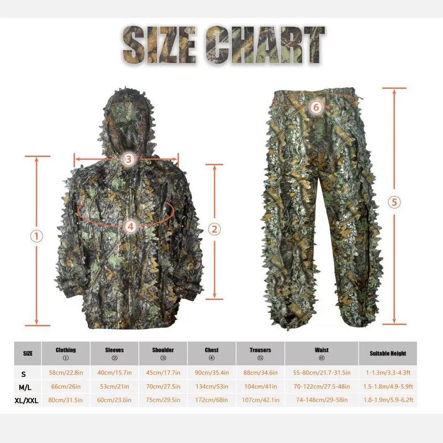 6-in-1 Breathable Camouflage Hunting Suit – Lightweight & Hooded