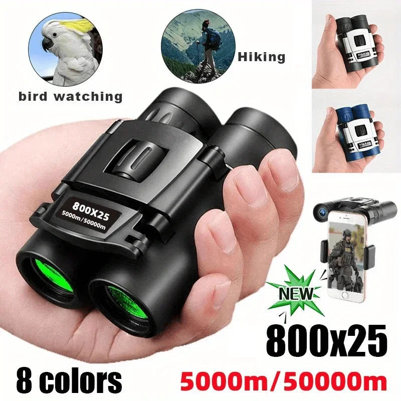 High definition remote binoculars - portable foldable telescopes suitable for outdoor hunting, travel, and camping
