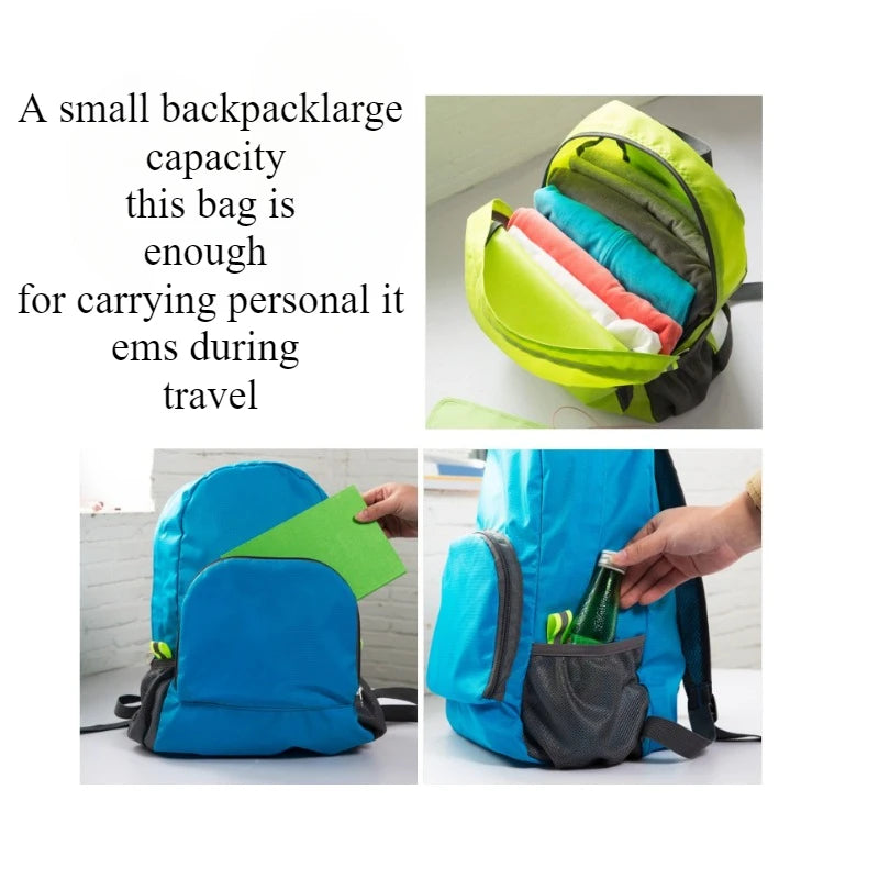 1pc Outdoor Waterproof Foldable Mountain Backpack High-Capacity Wear-Resisting Hike Travel School Cycling Nylon Camping Storage