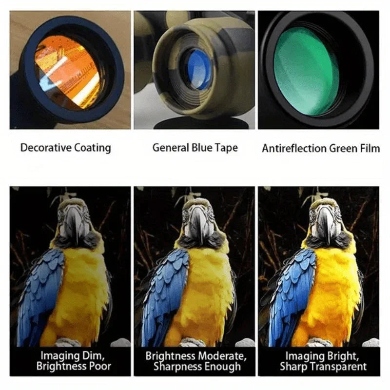 High definition remote binoculars - portable foldable telescopes suitable for outdoor hunting, travel, and camping