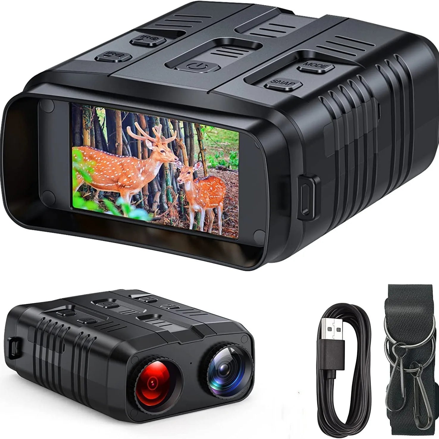 4K Night Vision Binoculars – 10x Digital Zoom 800m Range 8W Infrared WiFi Telescope for Hunting & Camping with Video Recording